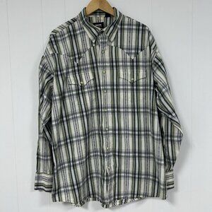 Resistol Rodeo Gear Western Long Sleeve Plaid Shirt Size XL Snap